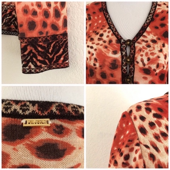 St. John Sport Animal Print Sweater Top - Picture 6 of 8